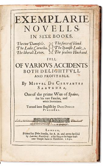 Cervantes, Miguel de (1547-1616) Exemplarie Novells; in Sixe Books.                                                                              